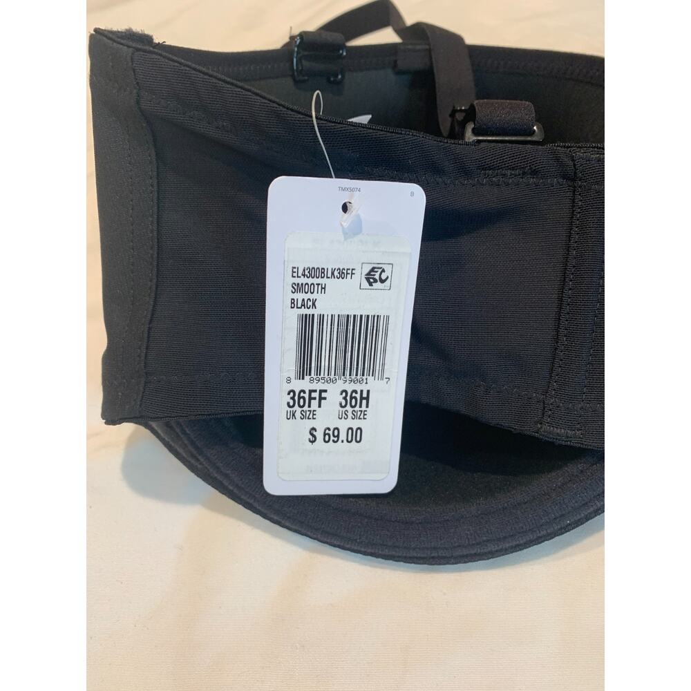 Elomi Smooth Underwire Molded Strapless Bra Size 36H NEW Black Full with Straps - Picture 5 of 8